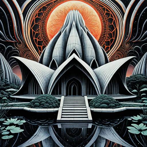 Afrofuturist Biomorphic Lotus Temple