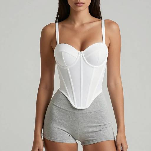Modern Minimalist Corset with High-Waisted Shorts