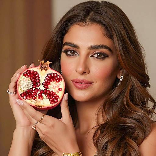 Elegant Woman with Pomegranate Portrait