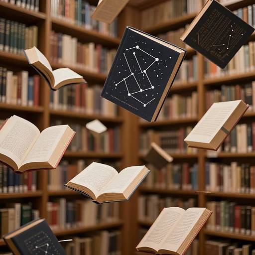 Enchanted Library with Floating Books