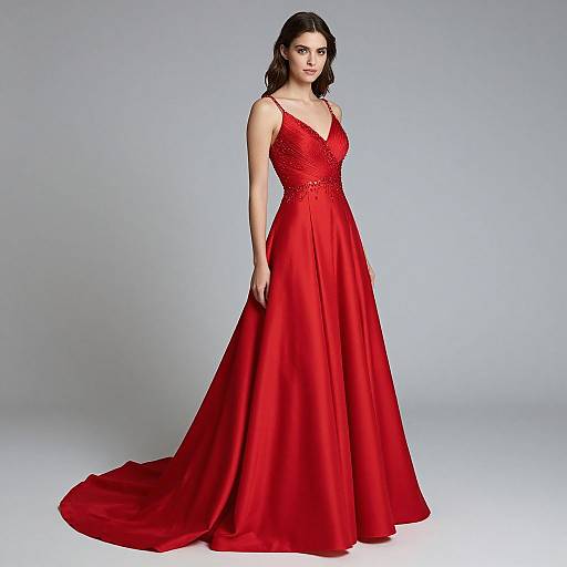 Elegant Red A-Line Prom Dress