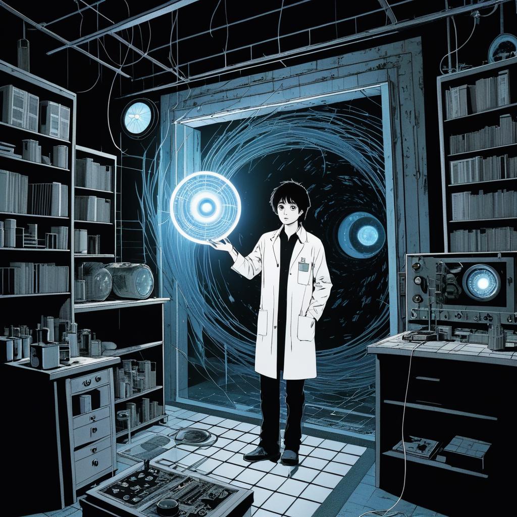 Anxious Scientist in a Dark Lab