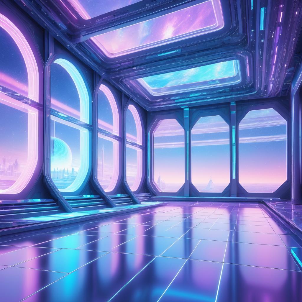 Surreal Holographic Space Station Art