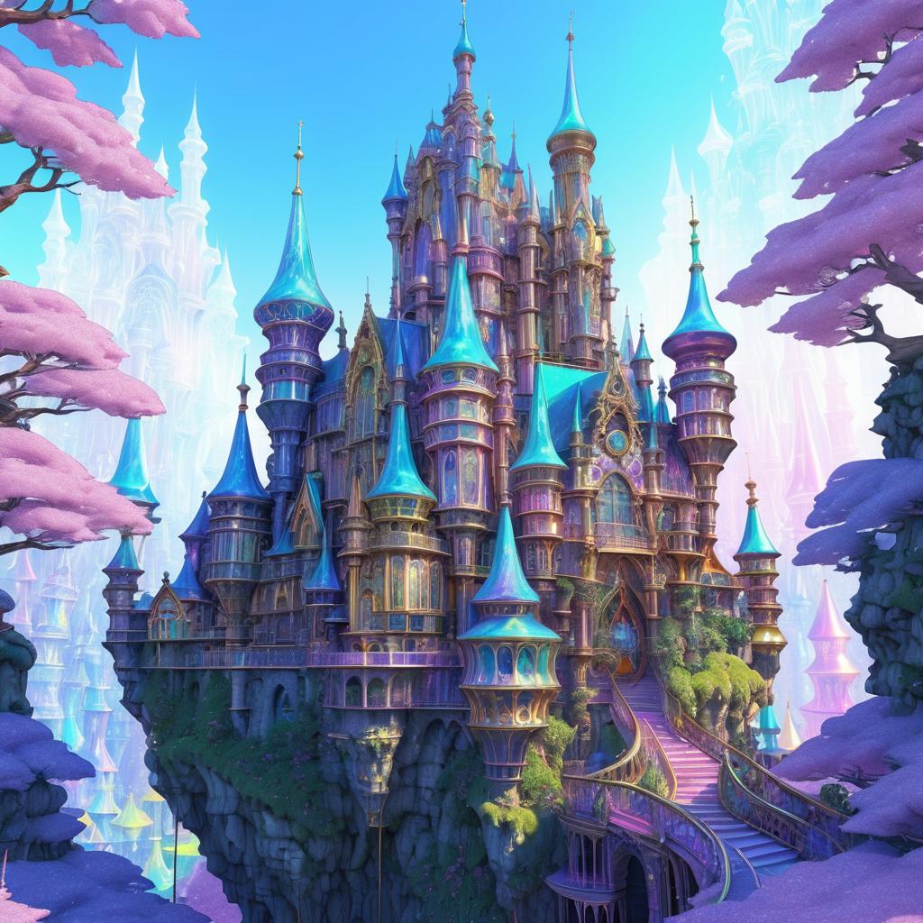 Whimsical Colorful Fantasy Castles Art