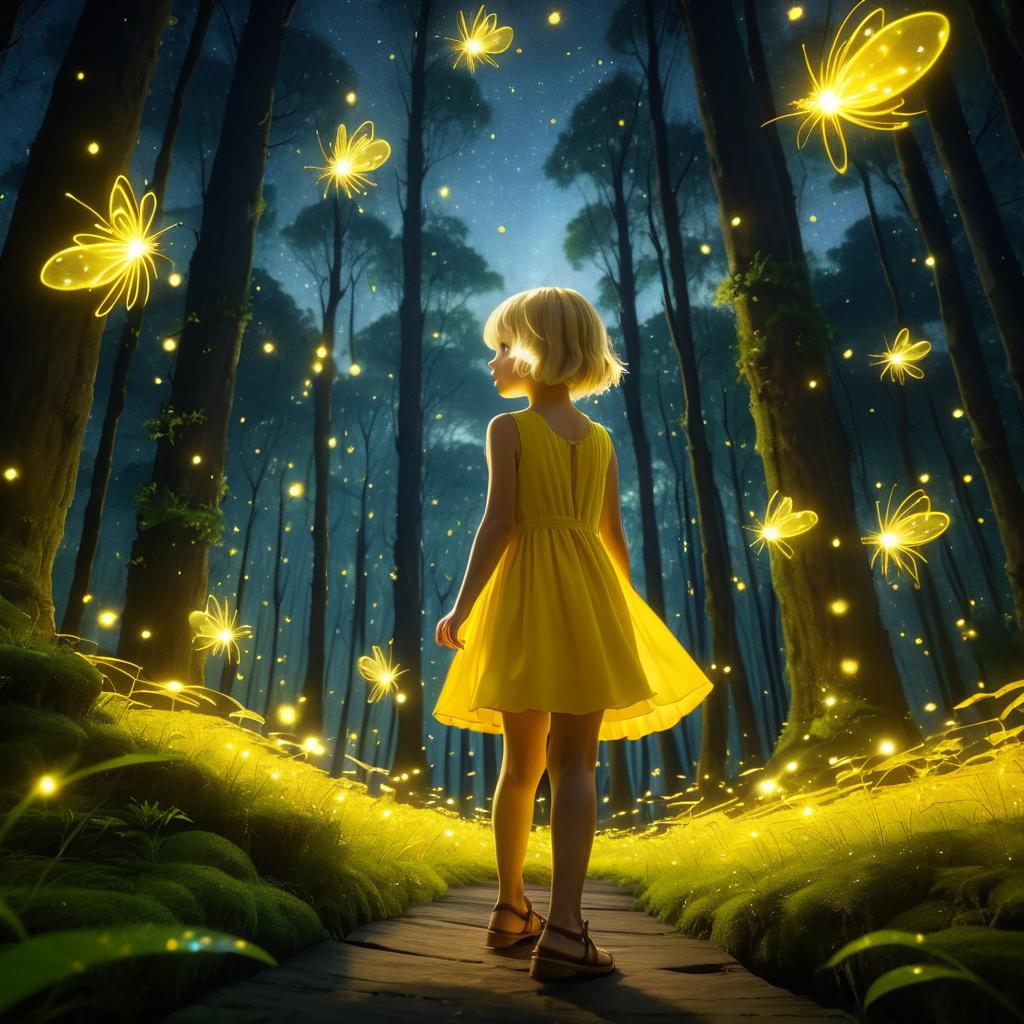 Magical Forest Adventure with Fireflies