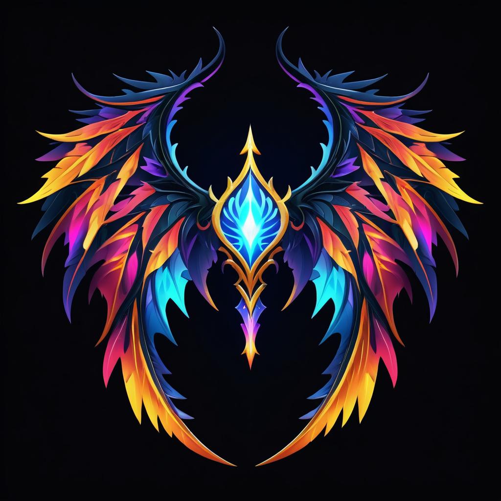 Vibrant Fantasy Dragon Wings Artwork