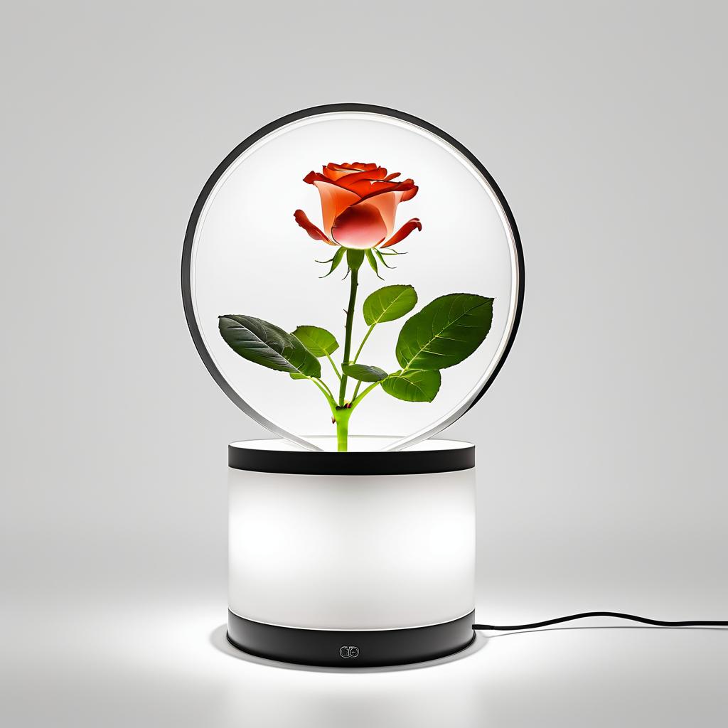 Elegant Rose in Transparent Pot Design