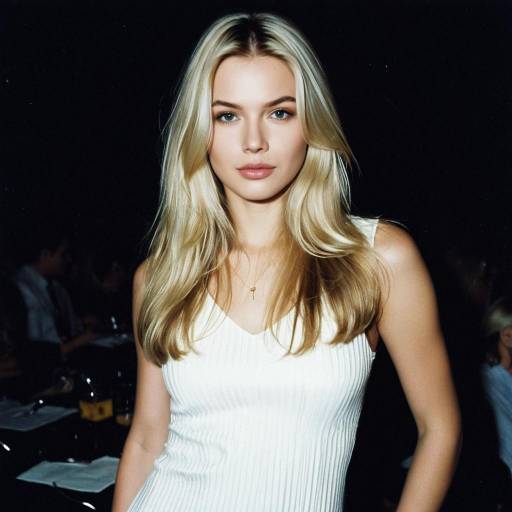 Blonde Woman in White Sleeveless Dress