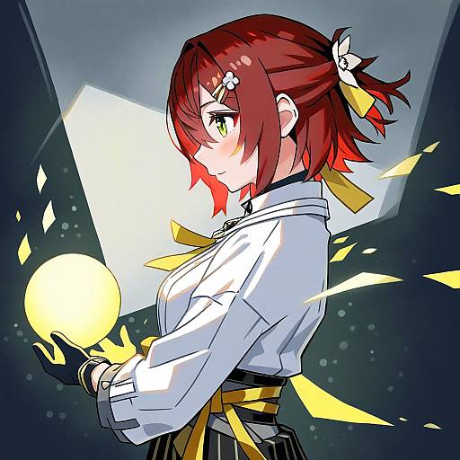 Illustration of Hanasaki miyabi, holostars in the style of Kawachi koorogi