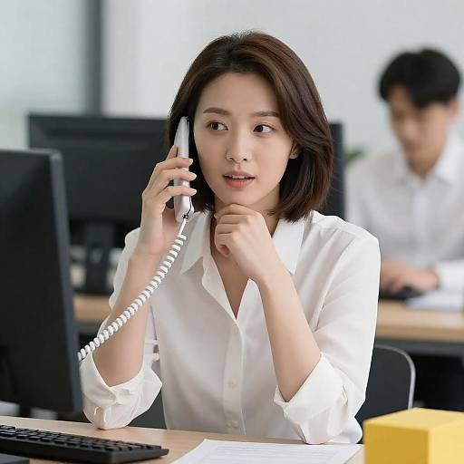 Office Woman Talking on Phone