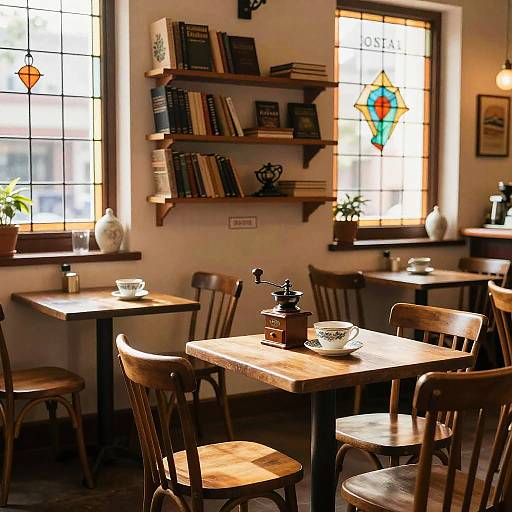 Cozy Vintage Cafe Interior Scene