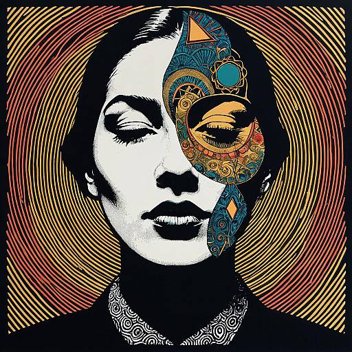 Surreal Jewel-Toned Face Design