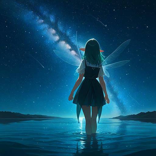 Enchanting Fairy by the Starry Lake