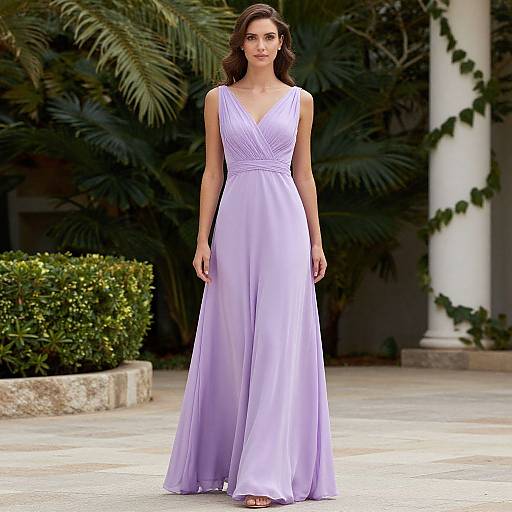 Elegant Lilac Chiffon Sheath Dress