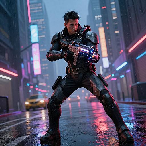 Cyberpunk Getman in Tactical Armor