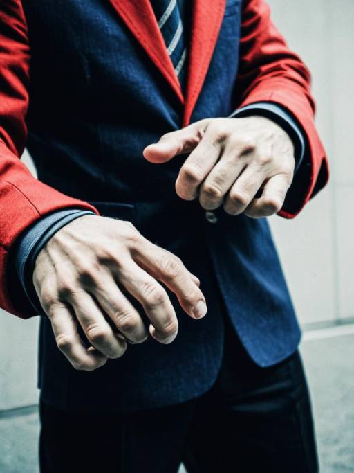 Man Wearing Knuckles Costume Blazer