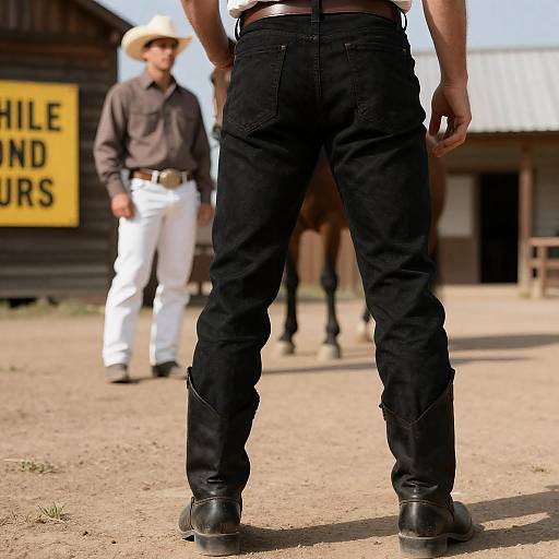 Western Scene with Cowboy and Horse