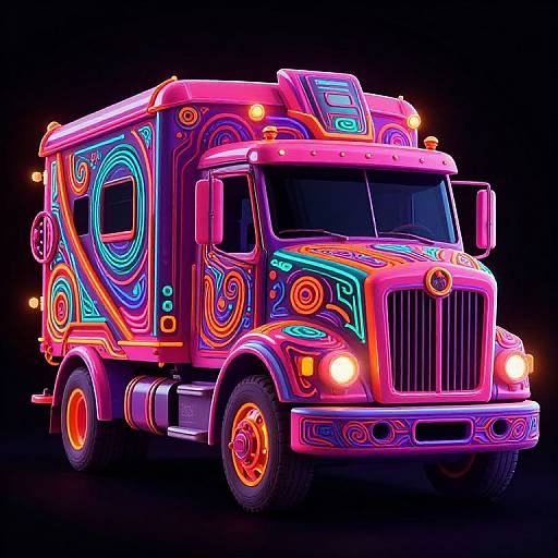 Neon Steampunk Abstract Truck Design