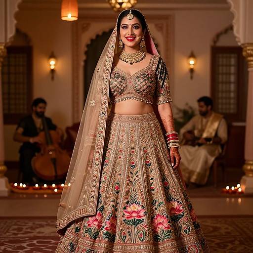 Opulent Bridal Lehenga Celebrating Diwali