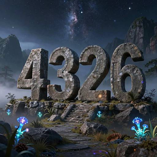 Surreal Ancient Stone Tablets Landscape