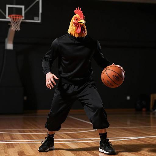 Dramatic Basketball Game with Chicken Man
