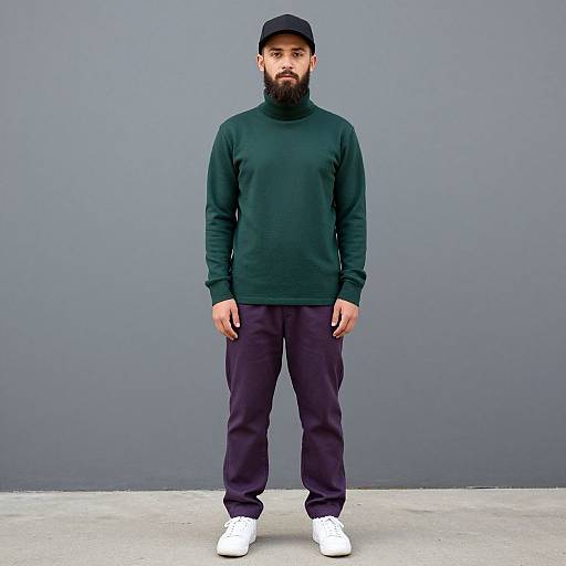 Young Man with Chin Beard and Stylish Outfit