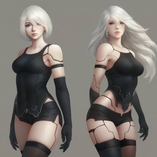 Elegant Android Girl with Blue Eyes