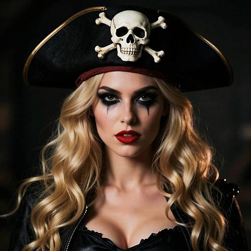 Fierce Blonde Pirate Woman Close-up