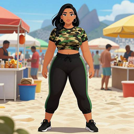 Plus-Size Athletic Woman at Rio Street Food