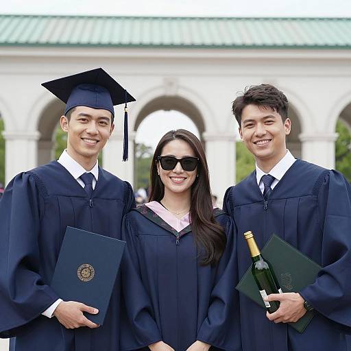Celebrating Graduation in Bright Daylight
