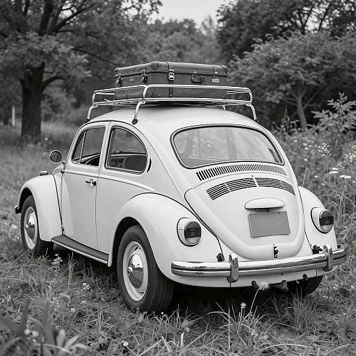 Vintage Volkswagen Beetle in Nature