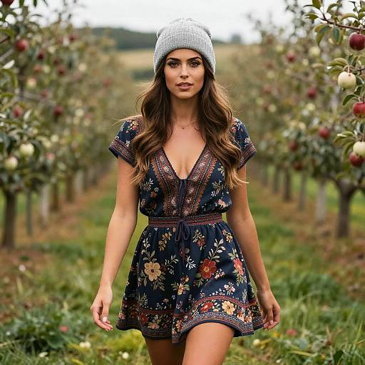 Bohemian Beauty in Apple Orchard