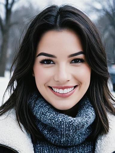 Smiling Woman in Winter Sweater