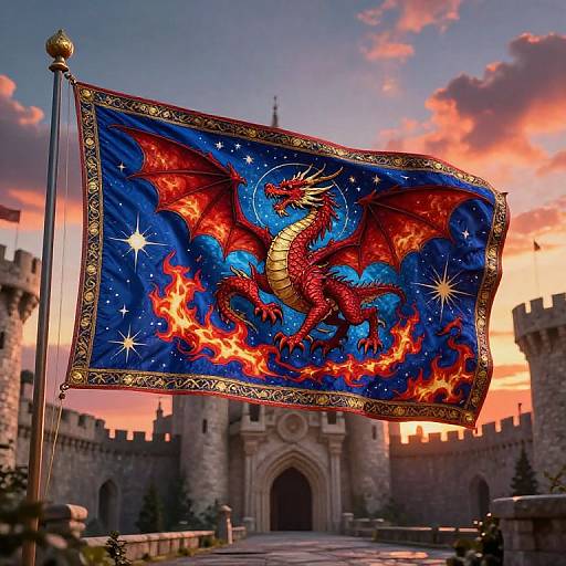 Majestic Dragon Fantasy Flag Design