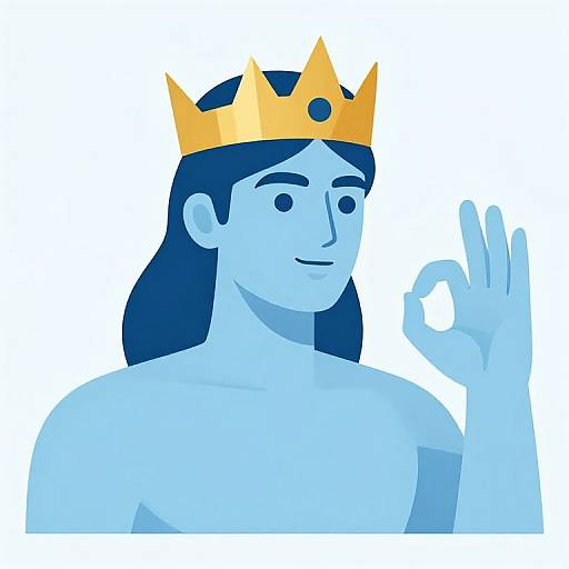 Zeus Illustration with Translucent Blue Skin