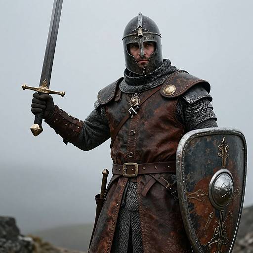 Battle-Hardened Medieval Warrior Portrait