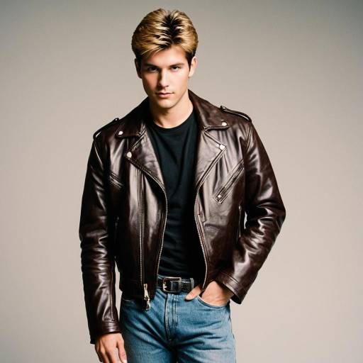 Young Man in Classic Leather Jacket