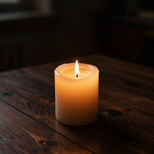 Solitary Candle in Dramatic Chiaroscuro
