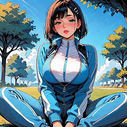 Summer Vibes: Stunning Girl on Lawn