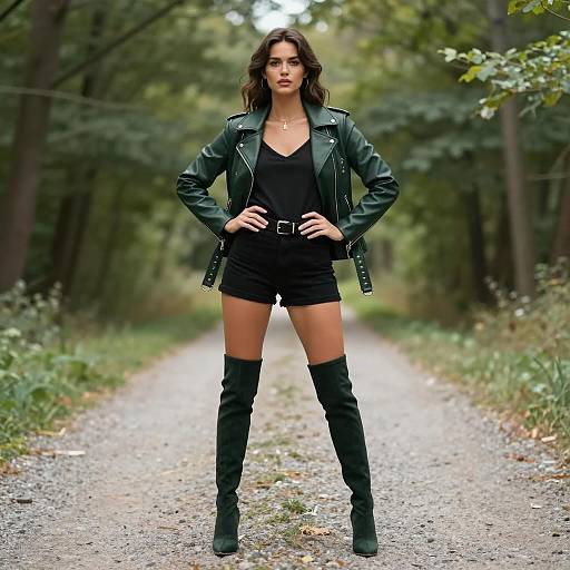 Stylish Fashion Model in Natural Setting