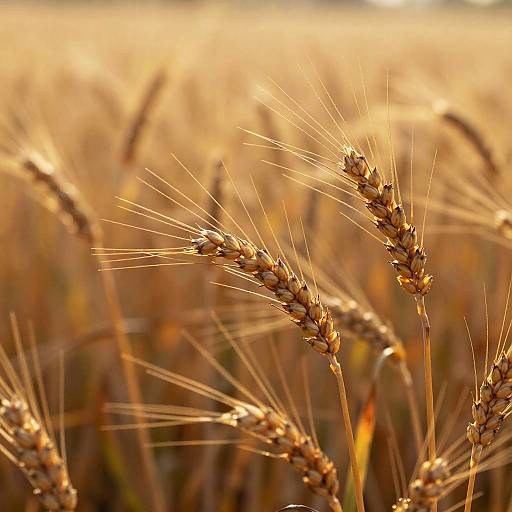 Golden Wheat Stalks in Morning Light