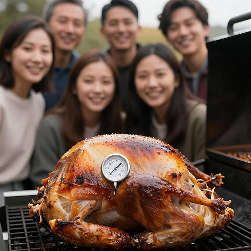 Grilled Turkey Feast with Happy Friends