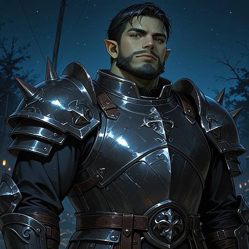 Mature Orc Warrior Under Night Sky