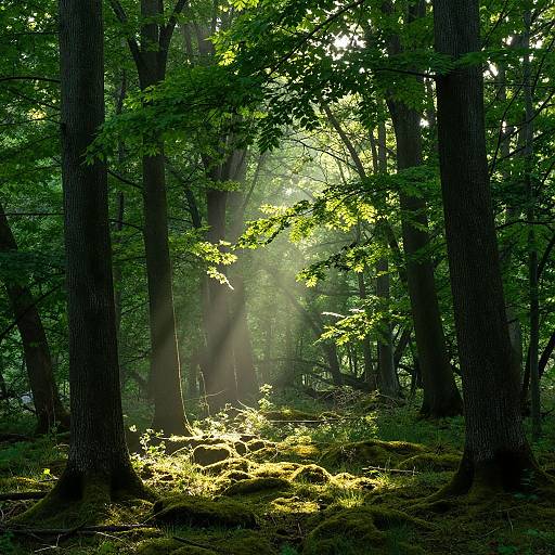 Magical Sunlit Forest Scene