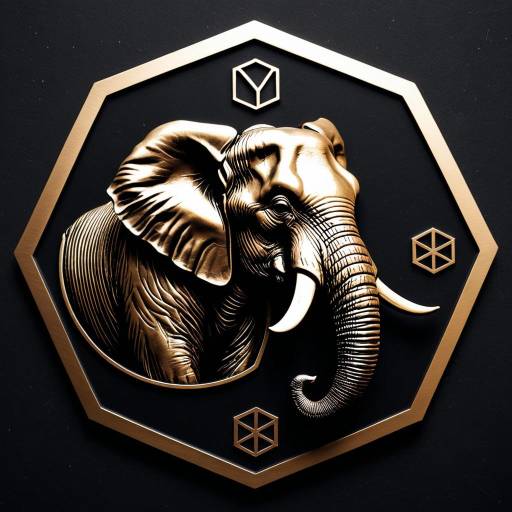 Bronze Elephant Logo on Matte Black Hexagon
