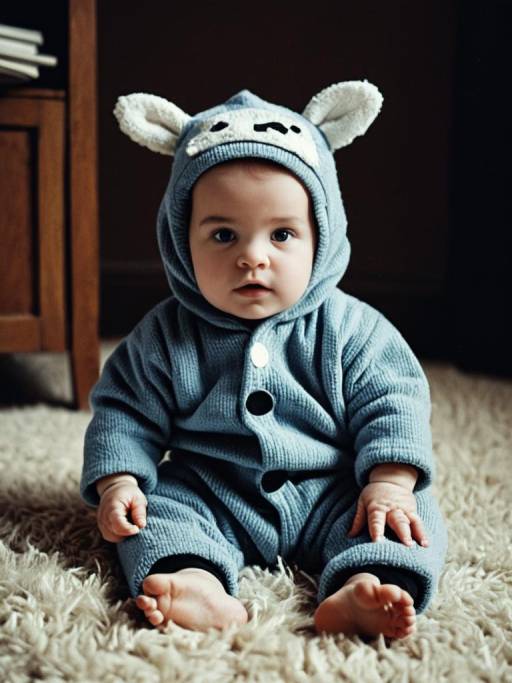 Adorable Baby in Cozy Costume Photo