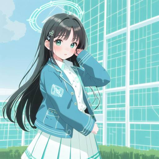 Illustration of Airi (band) (blue archive), blue archive in the style of Hamada yoshikazu