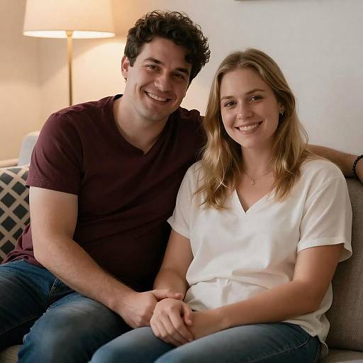 Intimate Couple Portrait on a Couch