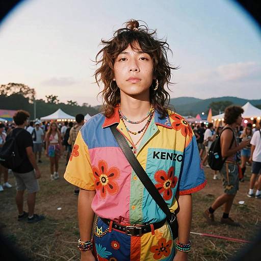 Vibrant Musician in Bohemian Festival