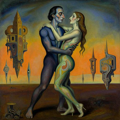 Surreal Embrace of Night and Day